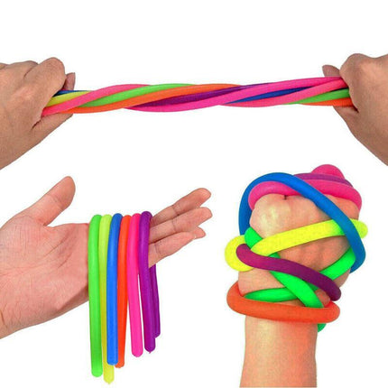 6 PCS Monkey Noodle Rainbow set Pop it Stretchy Fidget Toy Sensory Stress Relief - Aimall
