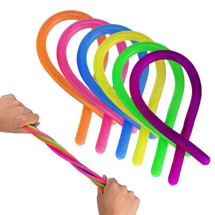 6 PCS Monkey Noodle Rainbow set Pop it Stretchy Fidget Toy Sensory Stress Relief - Aimall