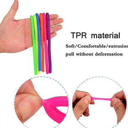 6 PCS Monkey Noodle Rainbow set Pop it Stretchy Fidget Toy Sensory Stress Relief - Aimall