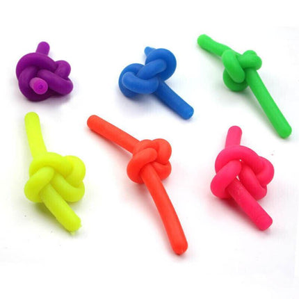 6 PCS Monkey Noodle Rainbow set Pop it Stretchy Fidget Toy Sensory Stress Relief - Aimall