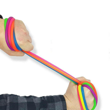 6 PCS Monkey Noodle Rainbow set Pop it Stretchy Fidget Toy Sensory Stress Relief - Aimall