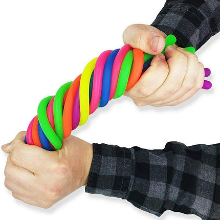 6 PCS Monkey Noodle Rainbow set Pop it Stretchy Fidget Toy Sensory Stress Relief - Aimall