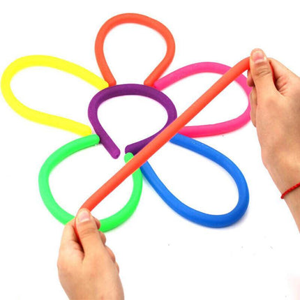 6 PCS Monkey Noodle Rainbow set Pop it Stretchy Fidget Toy Sensory Stress Relief - Aimall