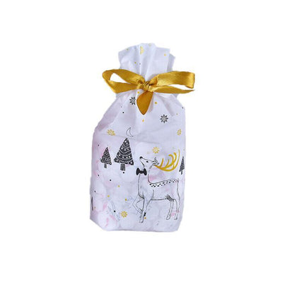 10PCS Plastic Candy Bags Christmas Elk Candy Sweet Treat Bags Biscuit 15*23.5CM - Aimall