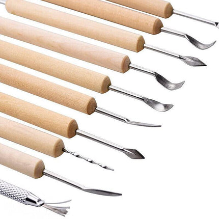11x Carvers Clay Sculpting Carving Pottery Tools Polymer Modelling DIY Sculpture - Aimall