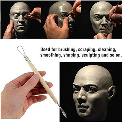 11x Carvers Clay Sculpting Carving Pottery Tools Polymer Modelling DIY Sculpture - Aimall
