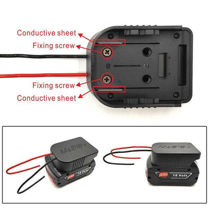 18V Li-ion Battery Adapter DIY Wire Cable Connect Output Tool For Makita / Bosch - Aimall