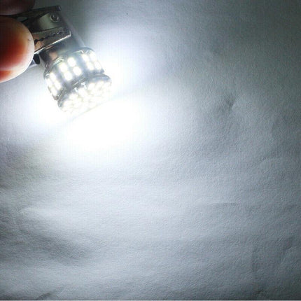 2x BA15S 50 SMD LED - BRIGHT WHITE 1156 Brake Reverse Light Bulb Globe Lamp 12V - Aimall