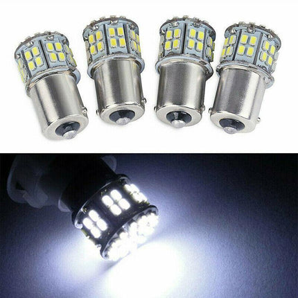2x BA15S 50 SMD LED - BRIGHT WHITE 1156 Brake Reverse Light Bulb Globe Lamp 12V - Aimall