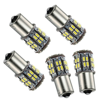 2x BA15S 50 SMD LED - BRIGHT WHITE 1156 Brake Reverse Light Bulb Globe Lamp 12V - Aimall