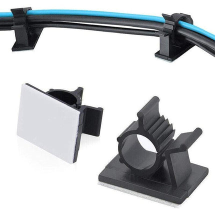 Adhesive Cord Management Cable Clips Black Wire Holder Organizer Clamp AU Stock - Aimall