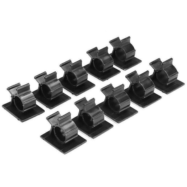 Adhesive Cord Management Cable Clips Black Wire Holder Organizer Clamp AU Stock - Aimall