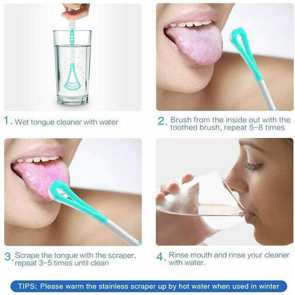 Double Head Tongue Cleaner Oral Care FDA Approved High Quality Dental Scraper AU - Aimall