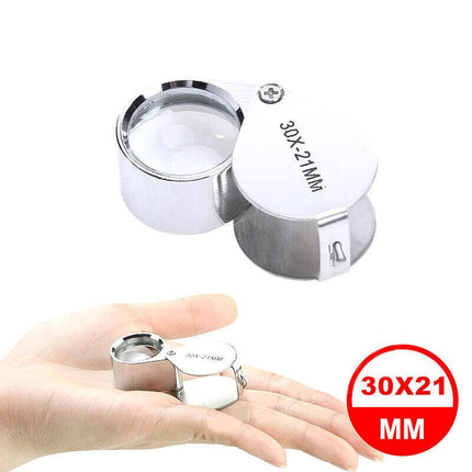 Loupe Magnifier Pocket Jewellers Eye Jewelry Magnifying Glass 30 x 21mm Jewelers - Aimall