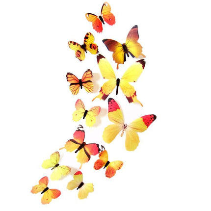 12 PCS 3D BUTTERFLY Wall Stickers Removable Decals Kids Nursery Wedding Decor AU - Aimall