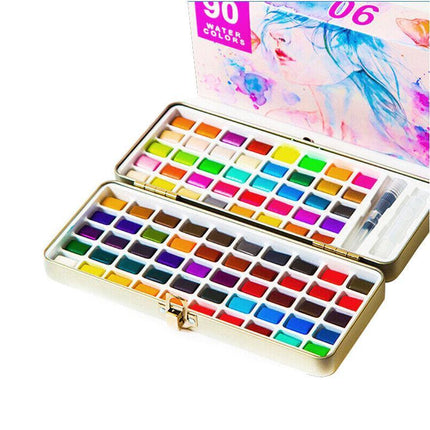 12-90 Watercolour Paint Set With Brush Painting Water Colour Art Artist Kits AU - Aimall