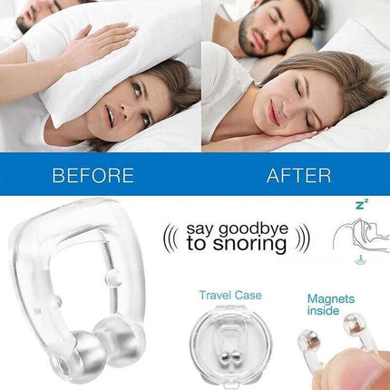 2x Anti Snore Magnetic Silicone Nose Clip Stop Snoring Apnea Aid Device Stopper - Aimall