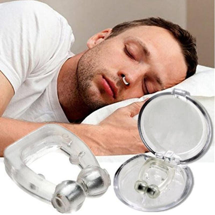 2x Anti Snore Magnetic Silicone Nose Clip Stop Snoring Apnea Aid Device Stopper - Aimall