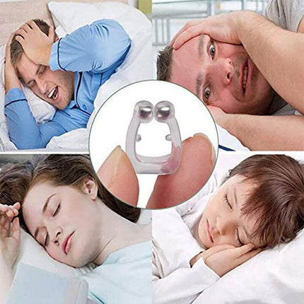 2x Anti Snore Magnetic Silicone Nose Clip Stop Snoring Apnea Aid Device Stopper - Aimall