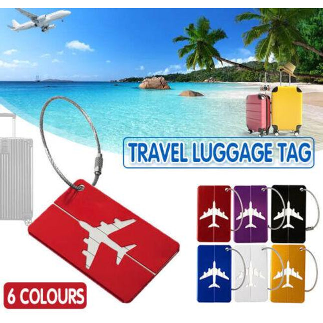 Luggage Tag Aluminum Travel Baggage Suitcase Identity Address Name Label Cards - Aimall