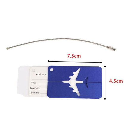 Luggage Tag Aluminum Travel Baggage Suitcase Identity Address Name Label Cards - Aimall