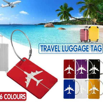 Luggage Tag Aluminum Travel Baggage Suitcase Identity Address Name Label Cards - Aimall