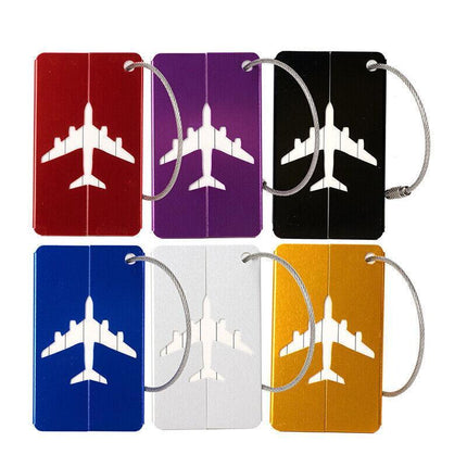 Luggage Tag Aluminum Travel Baggage Suitcase Identity Address Name Label Cards - Aimall