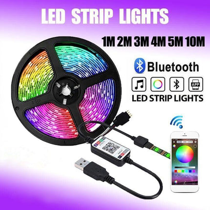 NEW LED Strip Lights RGB USB IP65 Waterproof 1M-10M 60-300 LEDs Bluetooth 5V AU - Aimall