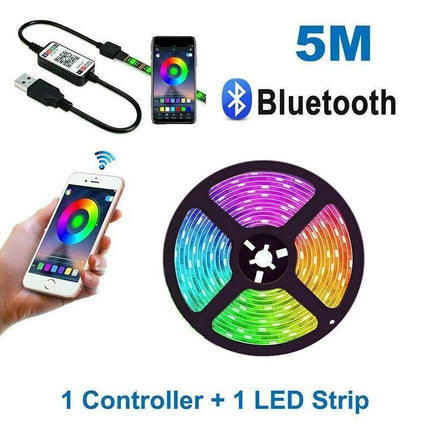 NEW LED Strip Lights RGB USB IP65 Waterproof 1M-10M 60-300 LEDs Bluetooth 5V AU - Aimall