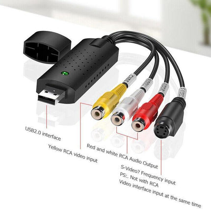 Video Grabber Capture USB Card Convert VCR VHS To Digital DVD for Windows 10 AU - Aimall