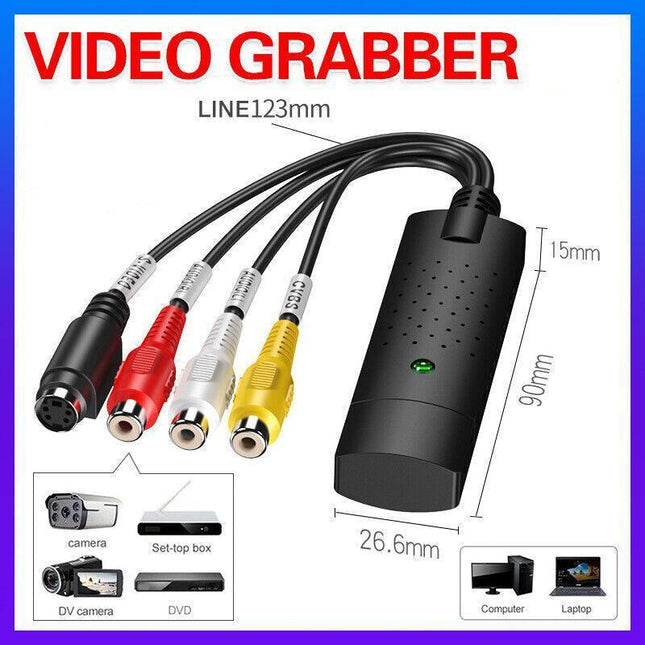 Video Grabber Capture USB Card Convert VCR VHS To Digital DVD for Windows 10 AU - Aimall