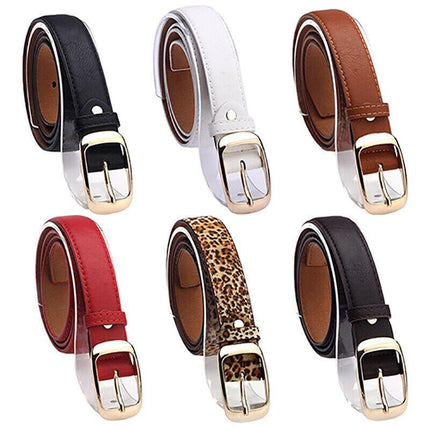 Fashion Ladies Womens Jeans Classic Buckle PU Leather Belt Waistbands Printed AU - Aimall