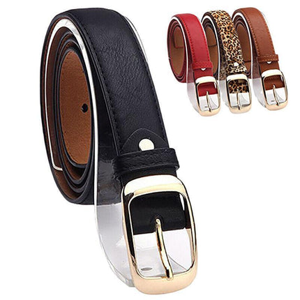Fashion Ladies Womens Jeans Classic Buckle PU Leather Belt Waistbands Printed AU - Aimall
