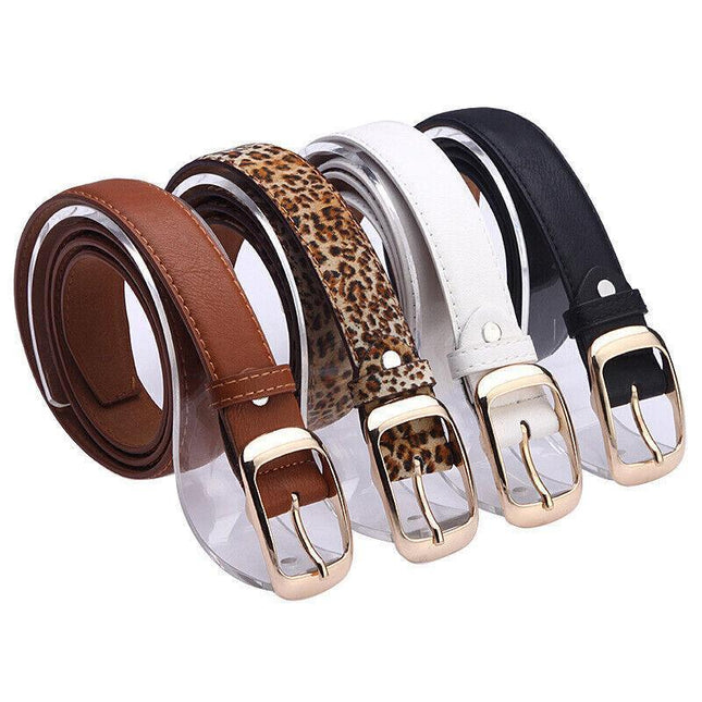 Fashion Ladies Womens Jeans Classic Buckle PU Leather Belt Waistbands Printed AU - Aimall