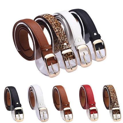 Fashion Ladies Womens Jeans Classic Buckle PU Leather Belt Waistbands Printed AU - Aimall