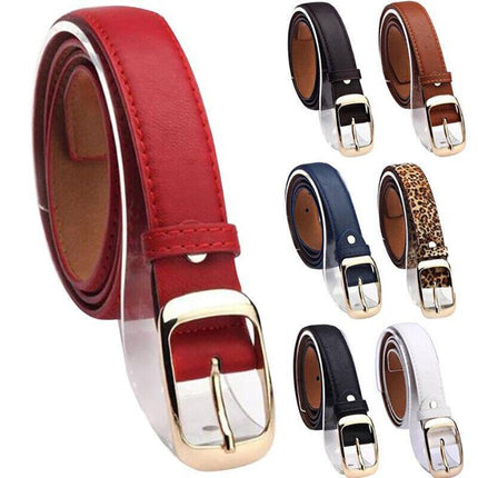 Fashion Ladies Womens Jeans Classic Buckle PU Leather Belt Waistbands Printed AU - Aimall
