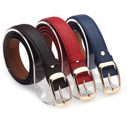 Fashion Ladies Womens Jeans Classic Buckle PU Leather Belt Waistbands Printed AU - Aimall