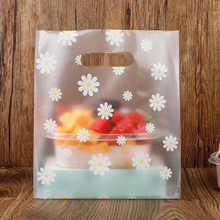 100PCS Clear Daisy Cookie Gift Bag Plastic Candy Package Bags With Handle Party - Aimall