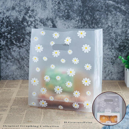 100PCS Clear Daisy Cookie Gift Bag Plastic Candy Package Bags With Handle Party - Aimall