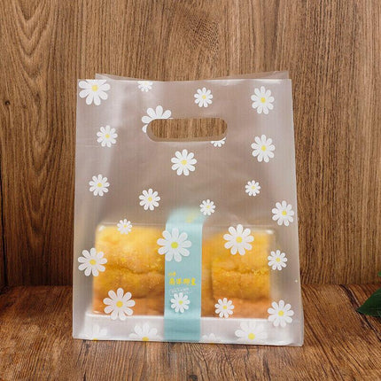 100PCS Clear Daisy Cookie Gift Bag Plastic Candy Package Bags With Handle Party - Aimall