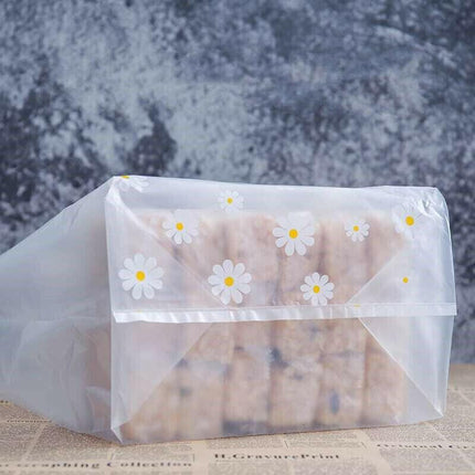 100PCS Clear Daisy Cookie Gift Bag Plastic Candy Package Bags With Handle Party - Aimall