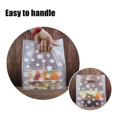 100PCS Clear Daisy Cookie Gift Bag Plastic Candy Package Bags With Handle Party - Aimall