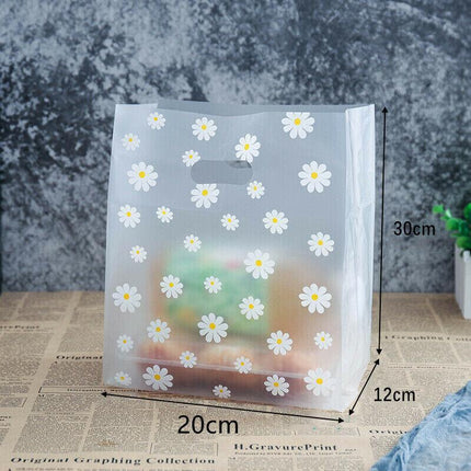100PCS Clear Daisy Cookie Gift Bag Plastic Candy Package Bags With Handle Party - Aimall