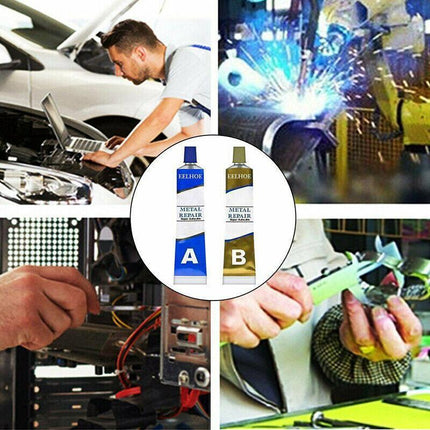 Industrial HEAT Resistance Cold Weld Auto Metal Repair Paste Adhesive Gel A&B AU - Aimall