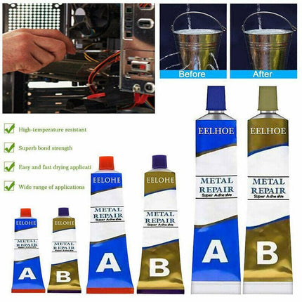 Industrial HEAT Resistance Cold Weld Auto Metal Repair Paste Adhesive Gel A&B AU - Aimall