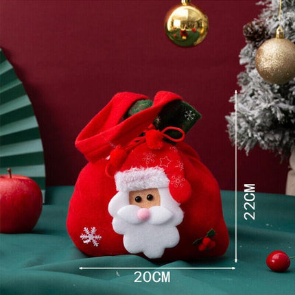 Christmas Candy Treat Bags Gift Wrapping Bag Xmas Party Drawstring Decor Bags AU - Aimall