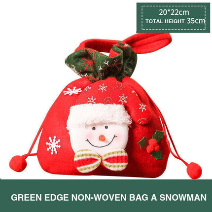 Christmas Candy Treat Bags Gift Wrapping Bag Xmas Party Drawstring Decor Bags AU - Aimall