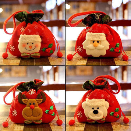 Christmas Candy Treat Bags Gift Wrapping Bag Xmas Party Drawstring Decor Bags AU - Aimall