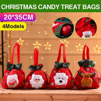 Christmas Candy Treat Bags Gift Wrapping Bag Xmas Party Drawstring Decor Bags AU - Aimall