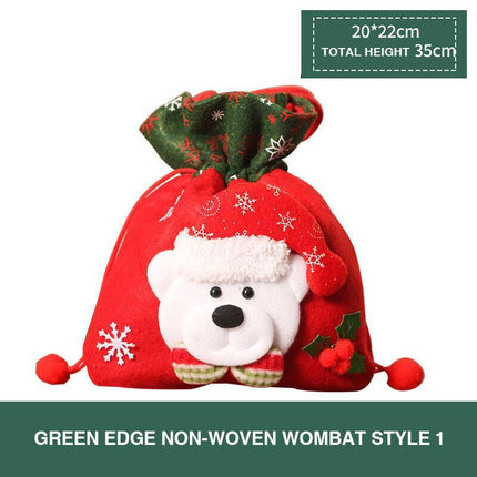 Christmas Candy Treat Bags Gift Wrapping Bag Xmas Party Drawstring Decor Bags AU - Aimall